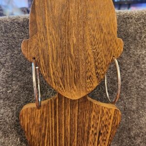 New Directions 2.25 Diameter Silver Hoop Earrings